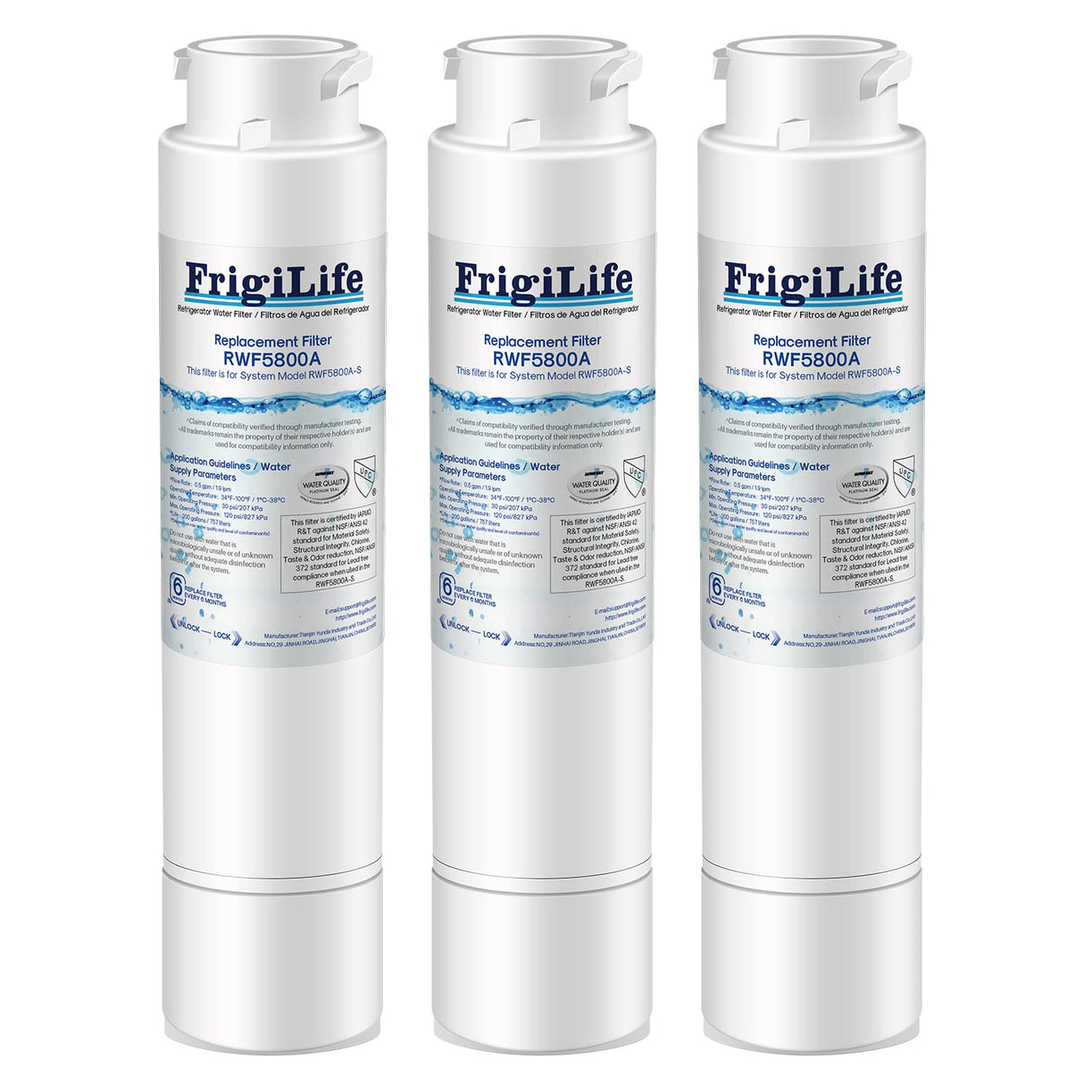 FrigiLife Refrigerator Water Filter Compatible with Frigidaire EPTWFU01, EWF02, Pure Source Ultra II, 3PACK