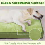 Dog Crate Bed Waterproof Deluxe Plush Dog Beds with Removable Washable Cover Anti-Slip Bottom Pet Sleeping Mattress for Large, Medium, Jumbo, Small Dogs, 35 x 22 inch, Green