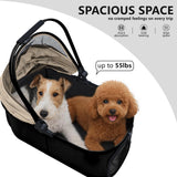 Extra Large Pet Stroller, Jumbo Dog Stroller Fits 3 Small Pets up to 50lbs, Heavy-Duty Stable Strollers with Shock Absorbing Wheels & Locking Brakes, for Walking, Jogging, Vet Visits