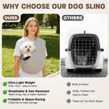 Pawfun Dog Carrier Sling for Small Dogs Cats- Hands Free Pet Sling Carrier with Mesh Lining Pocket & Safety Hook, Adjustable Cat Dog Front Carrier for Travel, Daily Walk, Outdoor,Grey L