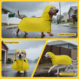 DENTRUN Waterproof Dog Rain Jacket with Hood for Golden Retriever, Husky – Extra-Long Coverage for Heavy Rain, Beach Trips, Dog Parks – Magic Tape & Mesh Lining, XXL