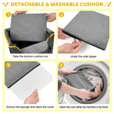 GENORTH Dog Car Seat for Small Dogs,Detachable Pet Car Seat Under 20 lbs,Dog Booster Seat with Cozy Chin Rest,Cushion and Safety Belt, (Gray)