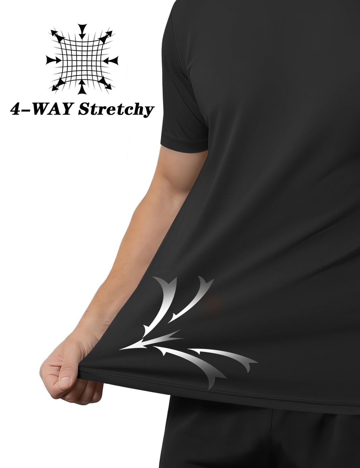 KEFITEVD Mens Athletic Sun T-Shirts Lightweight Shirts UV Protection Clothing for Men Outdoor Hiking Shirts Gym Shirts Sports Shirts Black