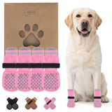 KOOLTAIL Anti Slip Dog Socks Booties to Prevent Licking Paws Scratching, Pet Boots&Paw Protector for Hardwood Floors, Dog Shoes for Winter, Traction Control Grip Socks for Small Medium Large Dogs XL