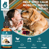 Pet Неmр Oil for Dogs and Cats - 2 Packs Organic Oil for Anxiеty Strеss Pαin Holistic Inflammation Rеlief - Pet Неmр Drops for Joint Hip Arthritis, Calming Drop - Organic Pets Treats