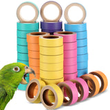 Skyygemm 60 Pcs Fatty Bagels Bird Toys Bulk for Parrots Durable Cardboard Chewing Shredding Foraging Foot for Medium & Large Parrot Mini Macaws African Greys Cockatoos Eclectus Senegal