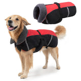 SCENEREAL Warm Dog Coat - Waterproof Dog Jacket for Large Dogs, Fleece Vest with Adjustable Buckle & Leash Hole, Windproof Reflective Cold Weather Coats for Small Medium Large Dogs, XL