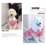 UOSIA Dog Dresses for Large Dogs Girl Lace Cute Thin Classic Plaid Breathable Pet Birthday Dress for Medium Dogs Outdoor Walking Apparel(Red,6XL)
