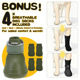 EXPAWLORER Dog Shoes for Small Medium Large Dogs, Waterproof Non-Slip Dog Snow Booties for Winter with Socks, Easy On & Off Pet Boots & Paw Protectors, Easy-Clean for Beach Outdoor Rain (Green S)