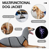 Dog Anxiety Jacket Calming Shirt, Anxiety Relief Calming Vest with Dog Ear Muffs, Noise Protection Dogs Winter Coat, Lightweight Stretchy Turtleneck T-Shirts