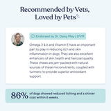 Pawfy Skin & Coat with Salmon Oil - Dog Allergy Relief Chews | Advanced Licking Paws Comfort | Dog Itching Skin Relief & Seasonal Allergies Support - Immune Support & Coat Defense | 30 Chews (Bacon)