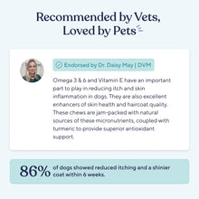 Load image into Gallery viewer, Pawfy Skin &amp; Coat with Salmon Oil - Dog Allergy Relief Chews | Advanced Licking Paws Comfort | Dog Itching Skin Relief &amp; Seasonal Allergies Support - Immune Support &amp; Coat Defense | 30 Chews (Bacon)
