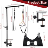 Phenfor Dog Grooming Table Arm with Hammock - Adjustable Height, Pet Grooming Hammock, No Sit Haunch Holders, Loop Noose Heavy-Duty Clamp (Black)