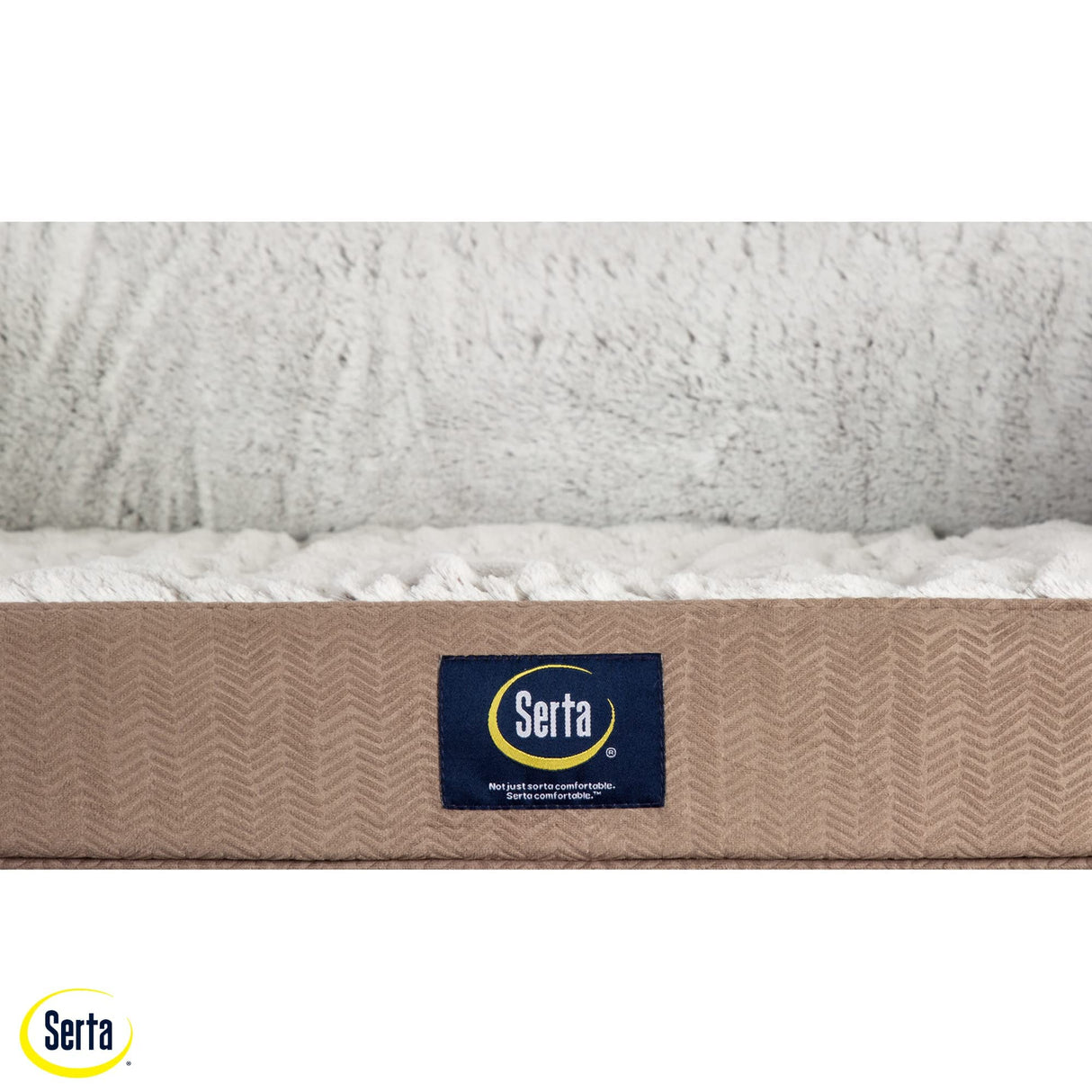 Serta Orthopedic Quilted Couch Dog Bed for Pets – Chocolate Brown (Small)