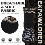 EXPAWLORER Dog Socks for Hot Pavement to Prevent Licking Paws, Anti Slip Doggie Grippy Booties Shoes for Hardwood Floors, Boots & Paw Protectors for Small Medium Large Senior Dogs Black XL