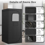 RRGFB Far Infrared Sauna Box with Red Light Therapy, Portable Dry Sauna for Relaxation, Detoxification, Carbon Crystal Heating,9 Levels, Full Size 5.9ft×2.9ft×2.6ft