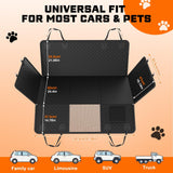 PAWYAGE Back Seat Extender for Dogs with Hard Bottom & Mesh Window, Waterproof Dog Car Seat Cover for Back Seat, Cat-Scratch Resistant Fabric, Extra Comfortable Dog Hammock for Car SUV and Trucks