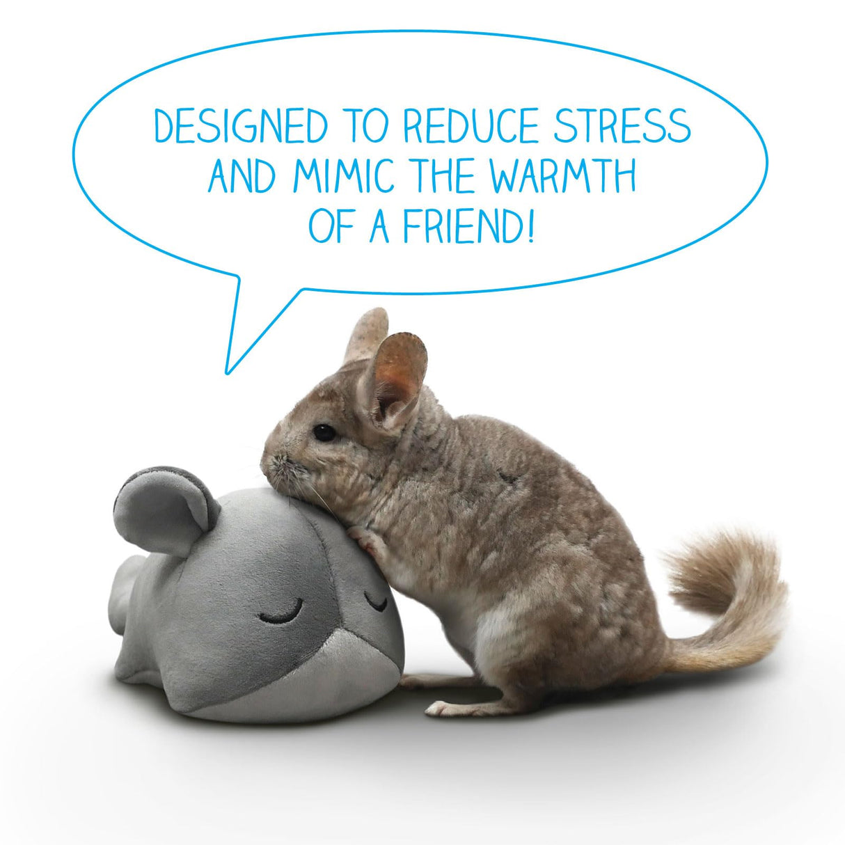 Paw Inspired Chinchilla Cuddler for Chinchillas, Guinea Pigs, Hamsters, Rats, Ferrets, Hedgehogs, Sugar Gliders, Small Animals | 9-Inch Chinchilla Plush Accessory Toy (Gray)
