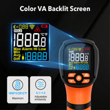 MESTEK Infrared Thermometer Temperature Gun, -40℉~2912℉, High Temp Infrared Thermometer with Color LCD, Non-Contact Pyrometer 50:1 Laser Thermometer Gun for Industrial HVAC Forge Metal Smelting