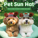 Pet Sun Visor Hat for Small Medium Dogs & Cats - UV Protection Cap with Bear Ears Adjustable Strap Ear Holes, Summer Sunshade for Puppies Pug Chihuahua Shih Tzu Yorkshire Terriers (Green,Small)