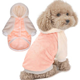 FabriCastle Dog Hoodie Sweater for Small Dogs Boy and Girl, Small Dog Clothes XS XXS Puppy Sweatshirt, Pet Outfit, Cat Clothing Super Soft Warm Snap On Closure (Peach-Cream, Large)