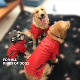 UOSIA Cold Weather Dog Coats Cool Dog Motorcycle Leather Jacket Windproof Waterproof Warm Pet Winter Costume with Zipper（Red，B-S）