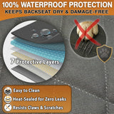 Back Seat Extender for Dogs – Hard Bottom Car Seat Cover for Dogs, Waterproof Rear Seat Protector with Mesh Window & Side Flaps, Fits Cars, SUVs, Trucks, Extra Space & Comfort