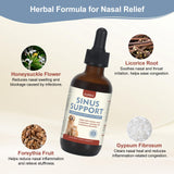 Nasal Congestion Relief Drops for Cats & Dogs, Sinus & Respiratory Support Supplement, Helps Soothe Seasonal Nose Discomfort & Maintain Clear Breathing, Immune Support