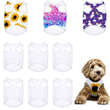 8 Pieces Sublimation Blank Dog Shirt, Heat Transfer Dog Apparel Pajamas, Heat Press Lightweight Puppy Vest, Cool Breathable Clothes for Small Medium Wearing(L)
