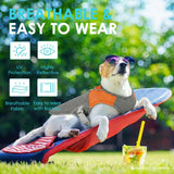 AOFITEE Dog Cooling Vest, Lightweight Cooling Jacket for Dogs, Breathable Dog Cooler Shirt with Harness D-Ring, Pet Sun Shirt UV Protection Ice Vest for Small Medium and Large Dogs, Orange XXL