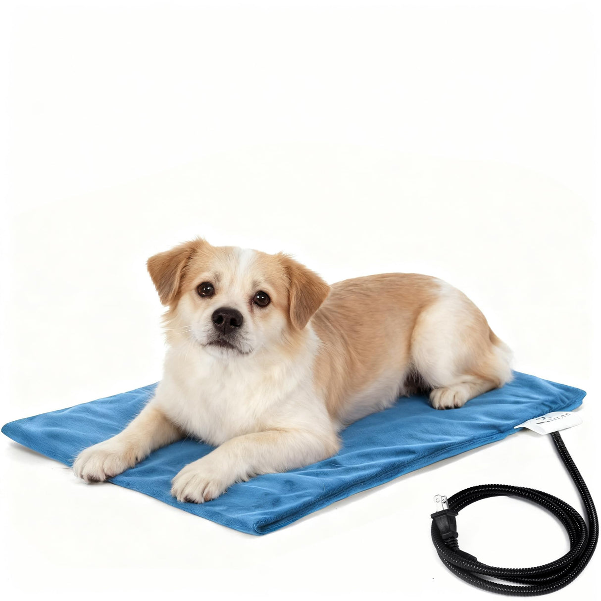 MARUNDA Pet Heating Pad,Cat Dog Electric Pet Heating Pad Indoor Waterproof,Auto Constant Temperature, Chew Resistant Steel Cord (Blue, M-16" x 20")