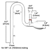 JARDLI Glass Lily Pipe Set Outflow with Surface Skimmer & Multi-Level Water Intake (17mm for 16/22mm (5/8'' i.d.) tubing)