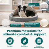 Furhaven 35" Round Memory Foam Dog Bed for Large/Medium Dogs w/ Removable Washable Cover, For Dogs Up to 50 lbs - Sherpa & Suede Snuggery - Espresso, 35-inch