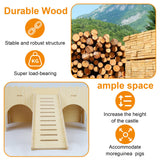 Large Guinea Pig Hideout, Upgraded Wooden Guinea Pig Castle with Guinea Pig ramp, Easy to Assemble Guinea Pig House for Small Animal House Habitat or Hamster Hideout/Rabbit Hideout