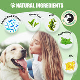 Dog Dental Powder, Dog Teeth Cleaning Powder, Dog Tartar and Remover with Probiotics and Natural Herbal Blend of All Breeds and Ages Mint -150 Grams