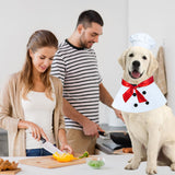 GOYOSWA Dog Halloween Costumes, Dog Chef Costume Chef Hat Clothes with Red Scarf Funny Holiday Clothes Outfit Halloween Costumes for Small Medium Large Dogs Pets (Large)