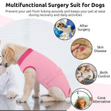 Queenmore Recovery Suit for Dogs Cats After Surgery, Cat Surgical Recovery Suit Onesie,Professional Pet Recovery Shirt, Prevent Licking Dog Body Suits, Surgical Clothes for Abdominal Wounds, Pink,2XL