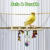 BWOGUE 7 Pack Bird Parrot Toys - Natural Wood Chewing, Climbing, Hanging & Hammock Toys for Small Parakeets, Cockatiels, Conures, Finches, Budgie, Parrots, Love Birds