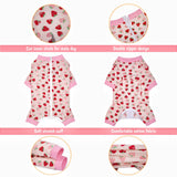 Pupsooft Recovery Suit for Dogs Full Zipper, Four-Legged Onesie Dog Recovery Suit After Surgery Cute Soft Bodysuit Cone Alternative Male Female Neuter Anti Licking Wounds (Pink Strawberry, Large)