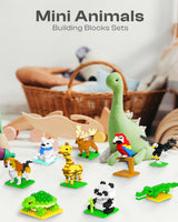 Kimiangel Party Favors for Kids, 12 Pack Mini Animals Building Blocks Sets for Goodie Bags, Prize Box Toys for Kids, Fillers, Prizes, Christmas Birthday STEM Educational Brick Kits(1222 Pcs)