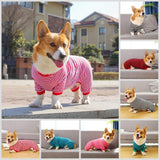 Dog Pajamas Cotton Striped Pup Jumpsuit, Breathable 4 Legs Basic Pjs Shirts for Puppy and Cat, Super Soft Stretchable Dog Jammies for Boys and Girls (X-Large, Pink+Green)