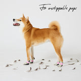 WICKEDPUP Unstoppable Booties for Dogs & Cats, 32 Count, Size 4 | Disposable Dog Boots & Paw Protectors | Breathable Puppy Shoes to Prevent Licking Paws (Size 4: Paw Width 2.25~2.75 inches)