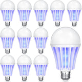 Qualirey Bug Zapper Light Bulb Bulk 2 in 1 Electronic Mosquito Killer Lamp LED Light for Fruit Flies Bug Fly Insect Mosquito Control, Suitable for Indoor Entryway Patio Doorway Corridor (12 Pcs)