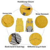 Dachshund Raincoat Weiner Dog Clothes Suitable for Dachshunds Corgi, Weiner, Dog Waterproof Coat with Reflective Stripe underbelly Protection - Yellow - S