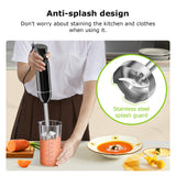 Hand Blender, Immersion Blender with 2 Mixing Speed, Electric Handheld Mixer Portable Stick Mixer with Stainless Steel Blades for Soup, Smoothie, Puree, Baby Food