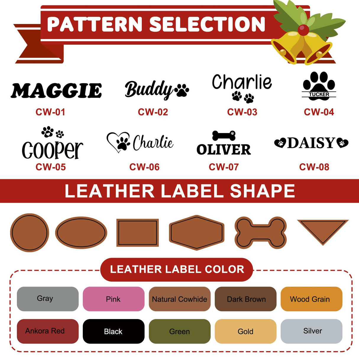 DYOART Custom Dog Beanie with Leather Patch Name, Personalized Santa Hat for Dog, 2025 Christmas Hats for Dog & Cat, Pom Pom Winter Hat for Small Medium Large Dogs Cats