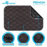 Paw Inspired Washable Padded Crate Mats for Dogs | 41” x 28” Pad, Fits 42-inch Kennels | Leakproof, Waterproof Bottom, Plush Pet Beds (Gray)