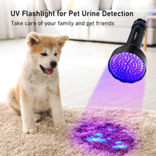 Load image into Gallery viewer, GLOSSDAY UV Flashlight Black Light, 100 LED Black Light Flashlight for Dog/Cat Pet Detector, Scorpions Finder
