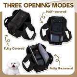 VeluXanipyr Dog Purse Carrier, Small Dog Cat Puppy Outdoor Portable Bag, Foldable Breathable 3‑Speed Zipper Access Pet Travel Bag with Large-Capacity Pockets, 15 lbs Capacity,Black