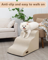 Aodisman Dog Stairs for Small Dogs,3 Step Dog Ramp for Couch and Bed,Pet Stairs with Non-Slip Bottom for Old Cats,Indoor Pet Steps,Comfort,Durable,15.4" H